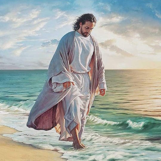 Sparkly Selections Jesus On the Beach Diamond Painting Kit, Round Diamonds
